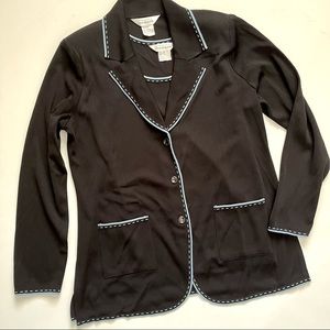 MISOOK Black & Blue Trim Blazer (Medium)with Lawyering Top (Small)